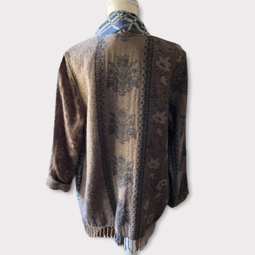 Soft Surroundings 100% Wool Patchwork Embroidered… - image 3